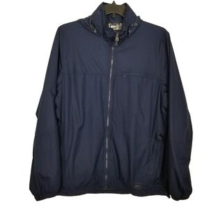 REI Co-op Men Hooded Windbreaker Jacket Sz XL Navy Zip Up Outdoor